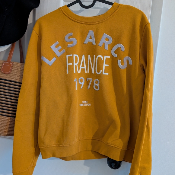 H&M Sweaters - Les Arcs France 1978 Mustard Yellow Crewneck Sweatshirt